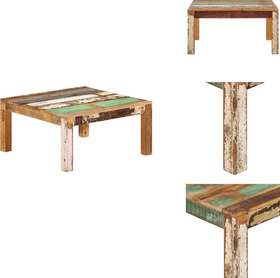 VidaXL Salontafel Salontafels Bijzettafel Banktafel Salontafel 80x80x40 cm massief gerecycled hout