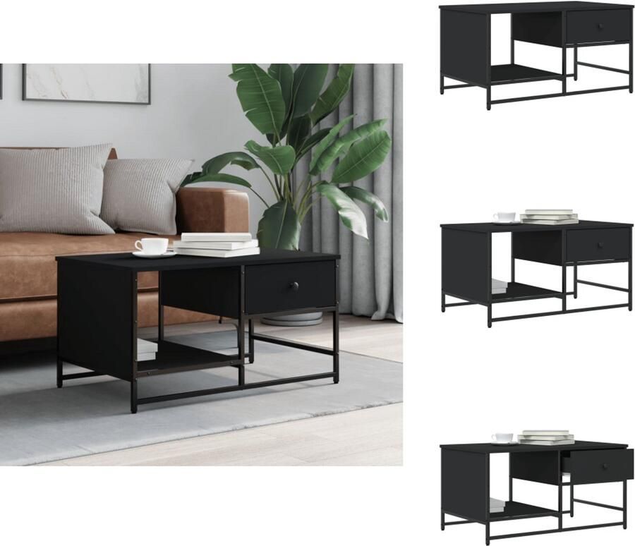 VidaXL Salontafel Salontafels Bijzettafel Banktafel Salontafel 85 5x51x45 cm bewerkt hout zwart