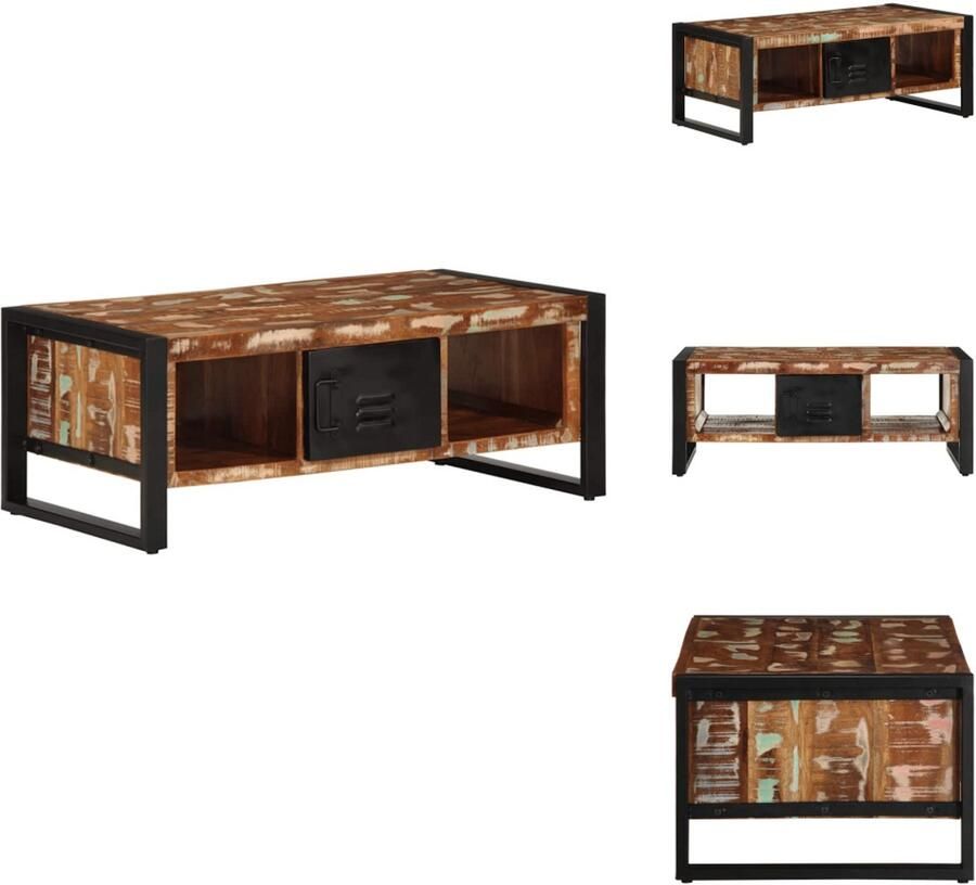 VidaXL Salontafel Salontafels Bijzettafel Banktafel Salontafel 90x50x36 cm massief gerecycled hout meerkleurig - Foto 2