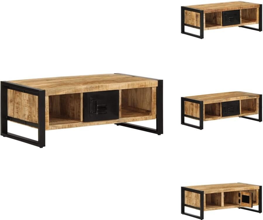 VidaXL Salontafel Salontafels Bijzettafel Banktafel Salontafel 90x50x36 cm massief ruw mangohout - Foto 2