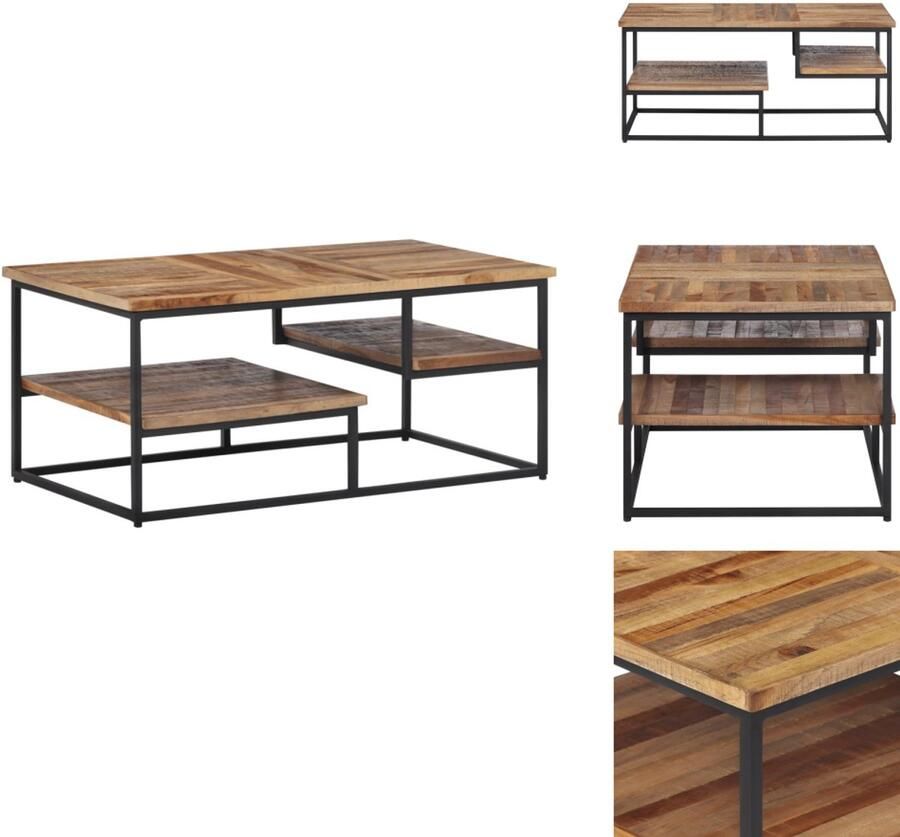 VidaXL Salontafel Salontafels Bijzettafel Banktafel Salontafel 90x50x39 cm massief gerecycled teakhout