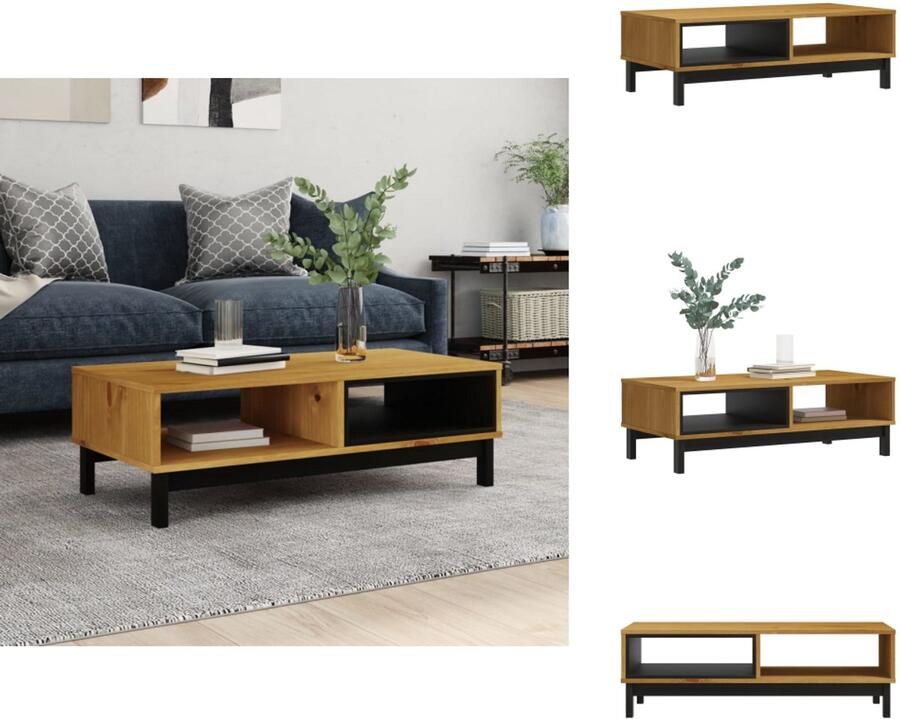 VidaXL Salontafel Salontafels Bijzettafel Banktafel Salontafel FLAM 100x50x32 5 cm massief grenenhout