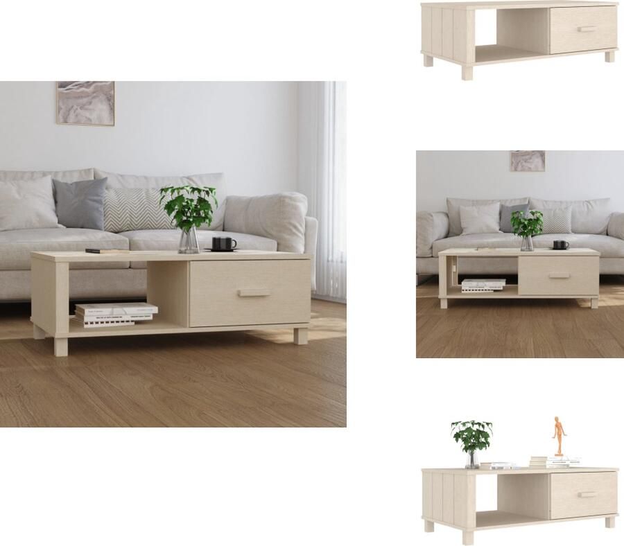 VidaXL Salontafel Salontafels Bijzettafel Banktafel Salontafel HAMAR 100x55x35 cm massief grenenhout honingbruin