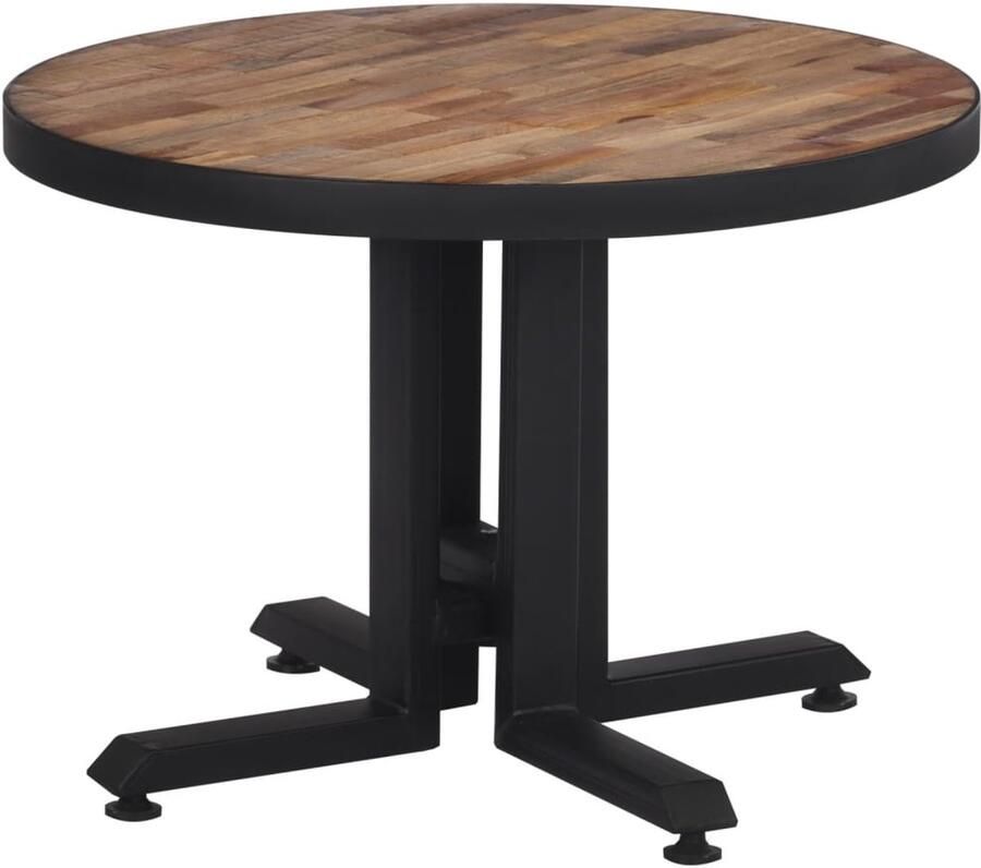 VidaXL Salontafel rond Ø55x40 cm massief gerecycled teakhout Salontafel Salontafels Bijzettafel Banktafel