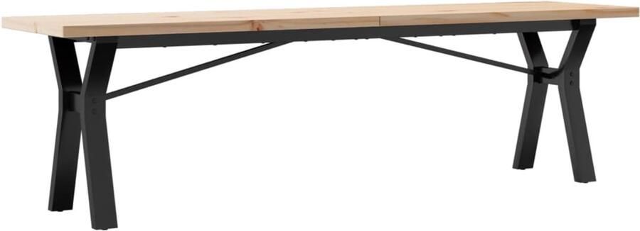 VidaXL Salontafel Y-frame 160x40x45 5 cm grenenhout en gietijzer Salontafel Salontafels Bijzettafel Banktafel