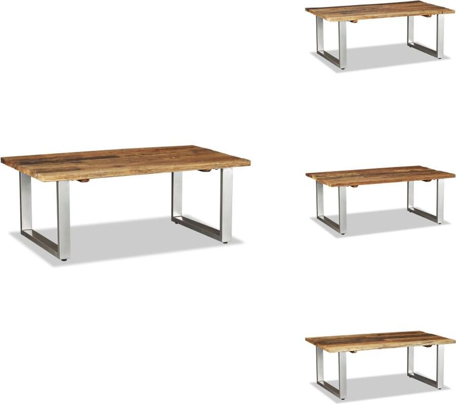 VidaXL Salontafel Salontafels Bijzettafel Bijzettafels Salontafel 100x60x38 cm massief gerecycled hout