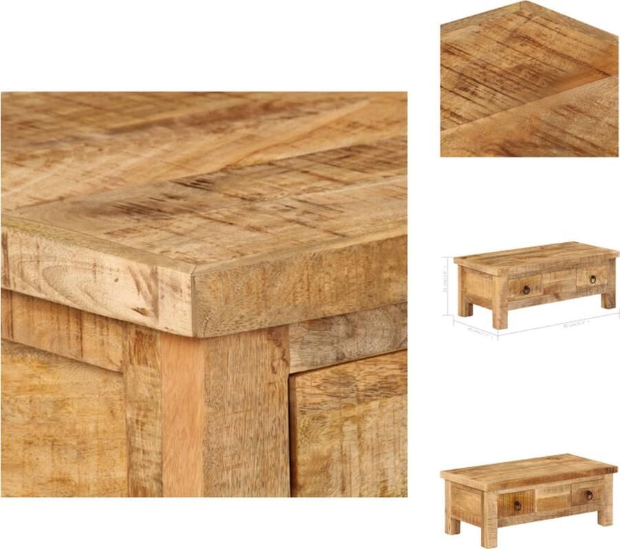 VidaXL Salontafel Salontafels Bijzettafel Bijzettafels Salontafel 90x45x35 cm massief mangohout