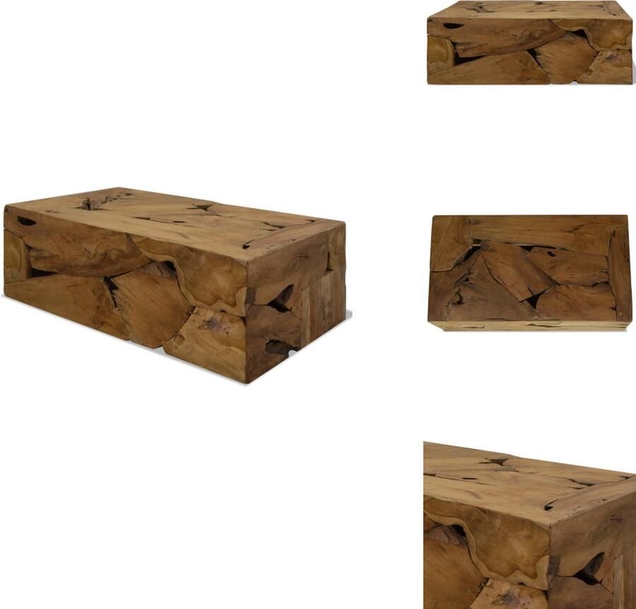 VidaXL Salontafel Salontafels Bijzettafel Bijzettafels Salontafel 90x50x30 cm echt teakhout bruin