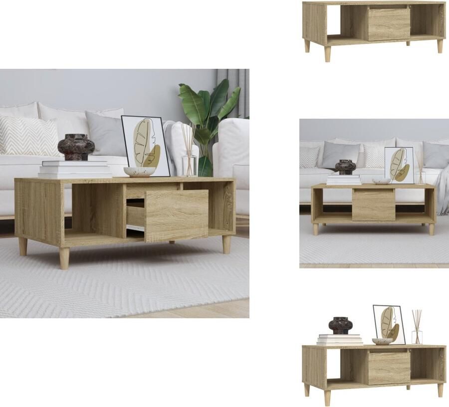 VidaXL Salontafel Salontafels Bijzettafel Bijzettafels Salontafel 90x50x36 5 cm bewerkt hout sonoma eikenkleurig