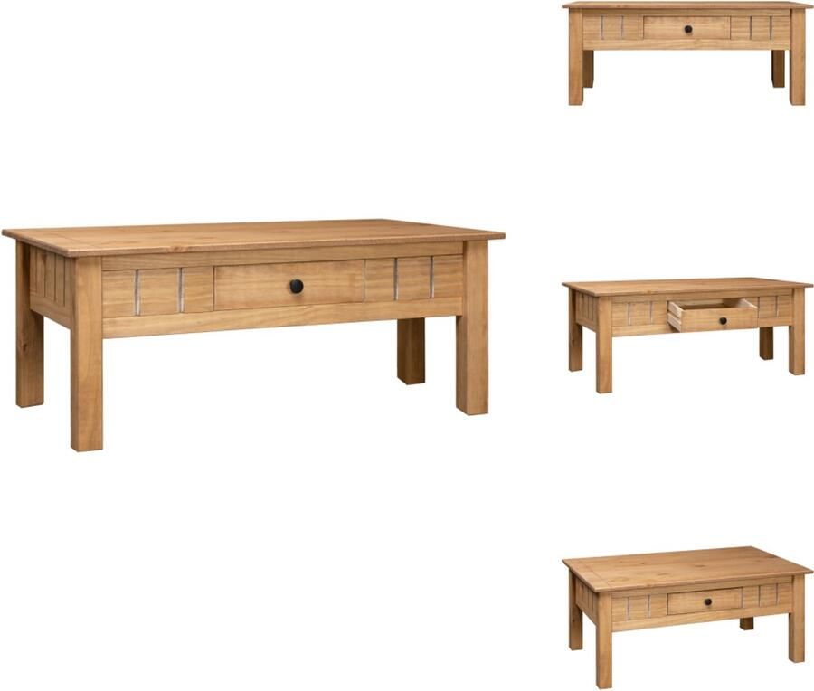 VidaXL Salontafel Salontafels Bijzettafel Bijzettafels Salontafel Panama Range 100x60x45 cm massief grenenhout - Foto 2