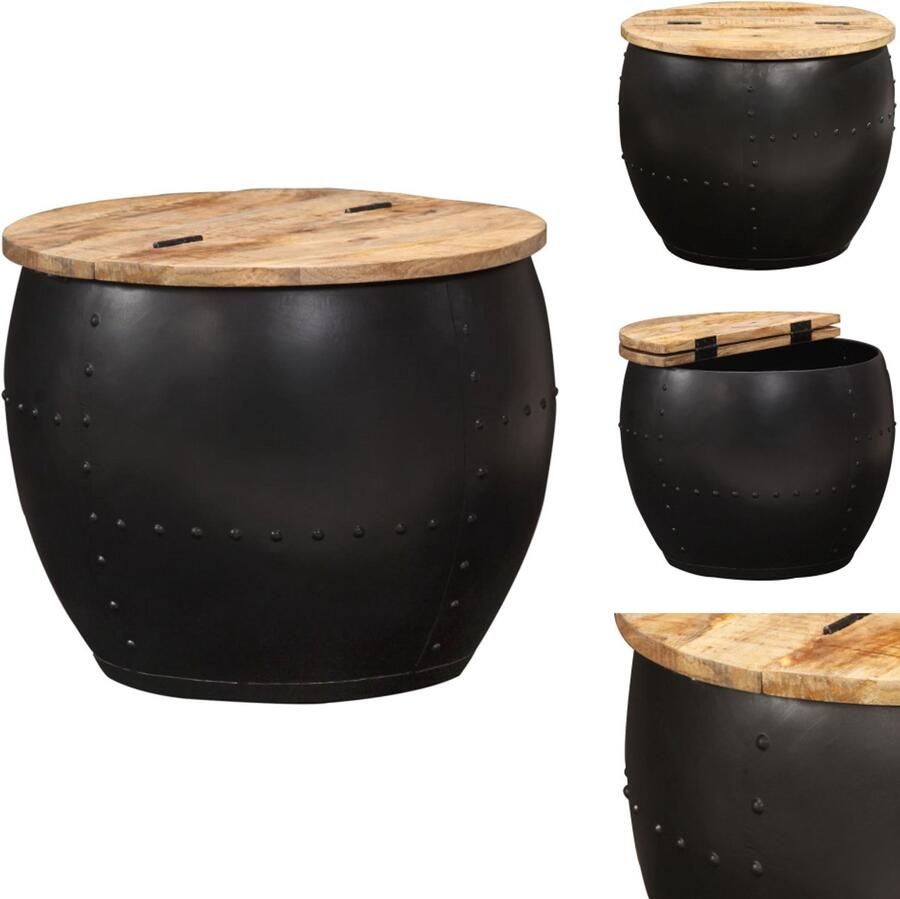 VidaXL Salontafel Salontafels Bijzettafel Bijzettafels Salontafel rond 53x43 cm massief mangohout