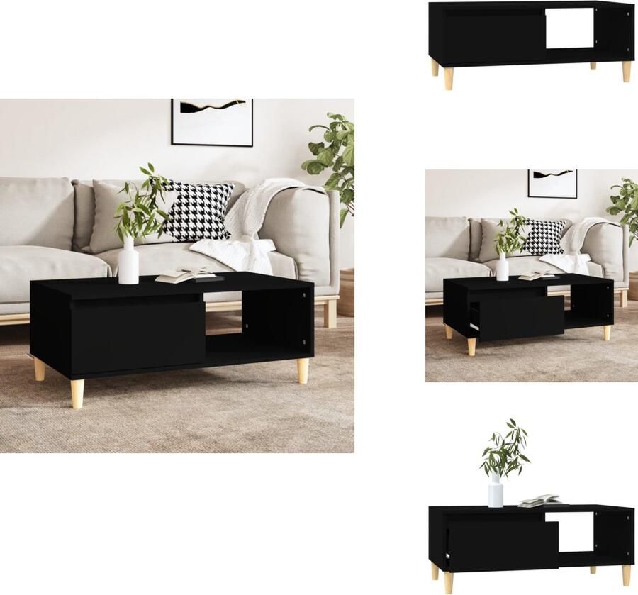 VidaXL Salontafel Salontafels Bijzettafel Bijzettafeltje Salontafel 90x50x36 5 cm bewerkt hout zwart