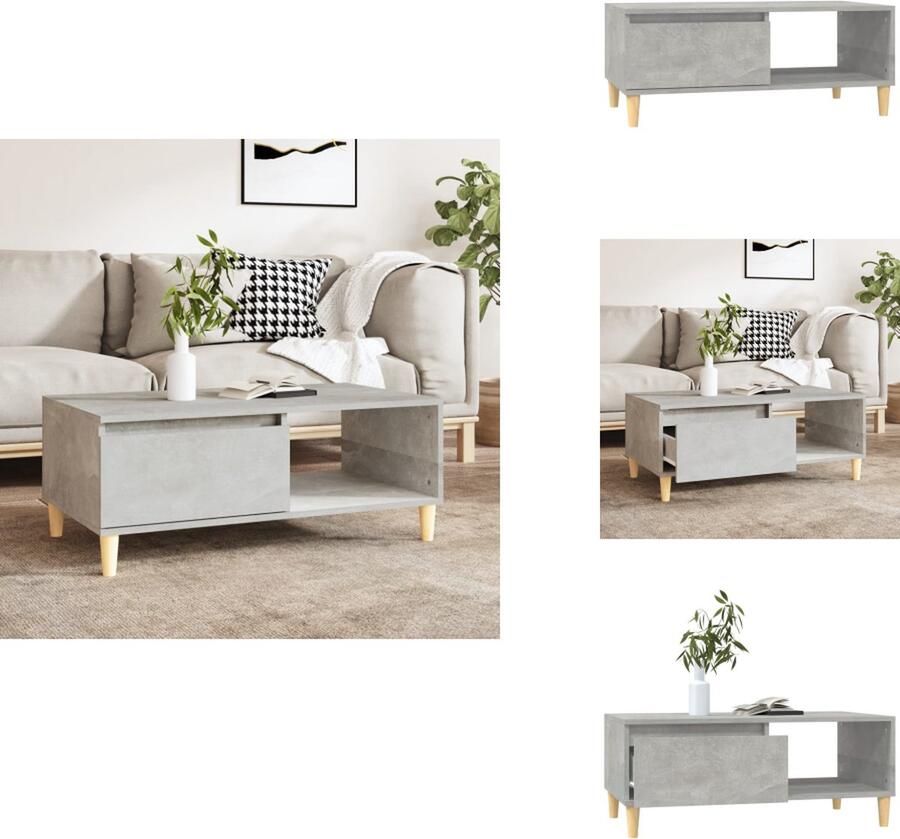 VidaXL Salontafel Salontafels Bijzettafel Bijzettafeltje Salontafel 90x50x36 5 cm bewerkt hout betongrijs