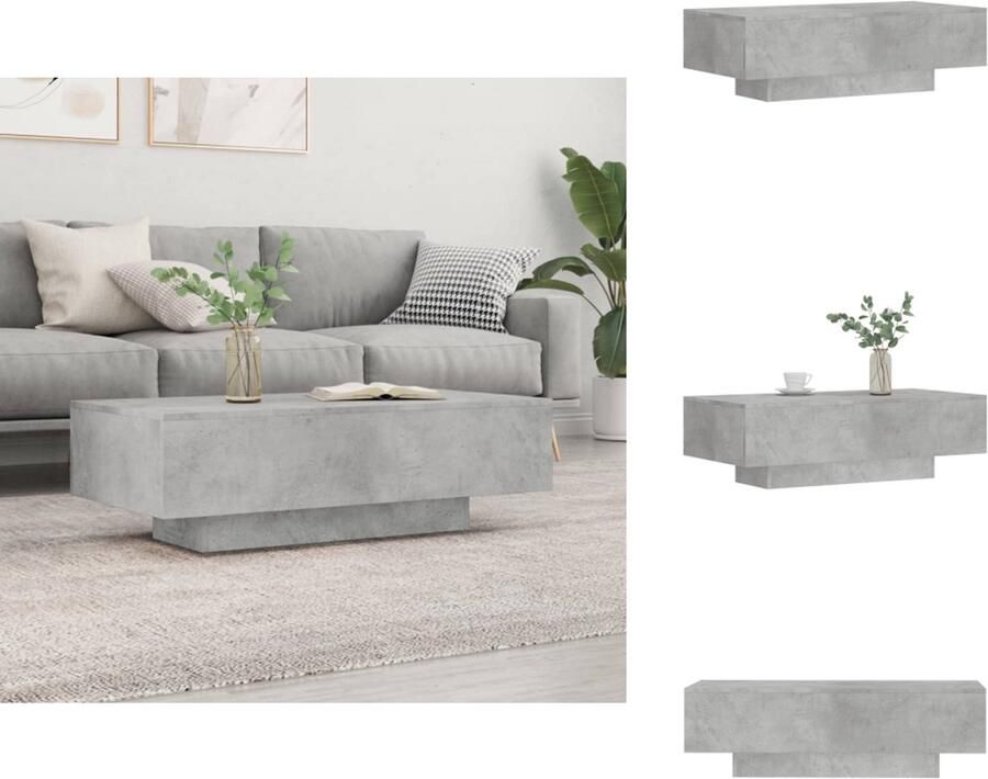 VidaXL Salontafel Salontafels Bijzettafel Tafel -Salontafel-100x49-5x31-cm-bewerkt-hout-betongrijs