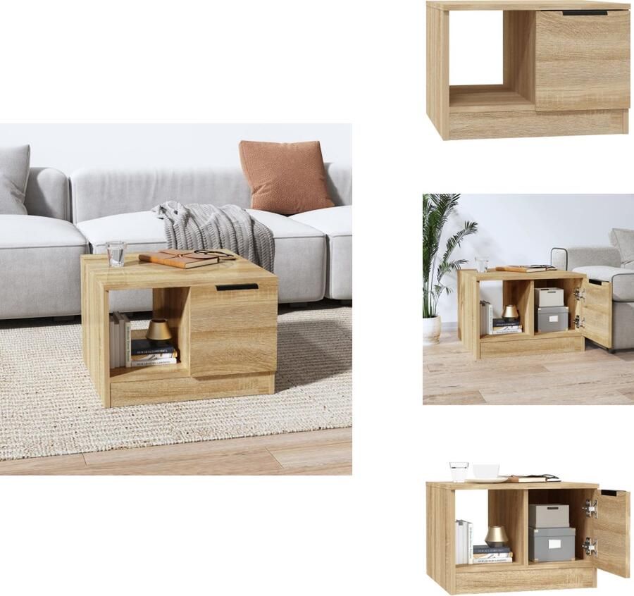 VidaXL Salontafel Salontafels Bijzettafel Tafel Salontafel 50x50x36 cm bewerkt hout sonoma eikenkleurig