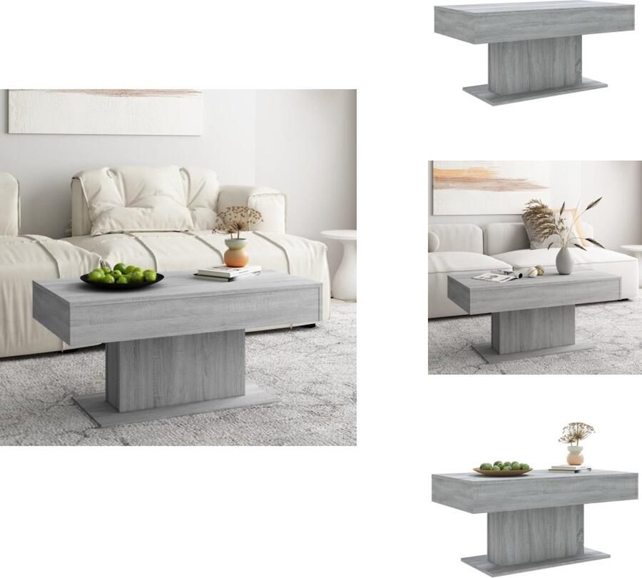 VidaXL Salontafel Salontafels Bijzettafel Tafel Salontafel 96x50x45 cm bewerkt hout grijs sonoma eikenkleurig