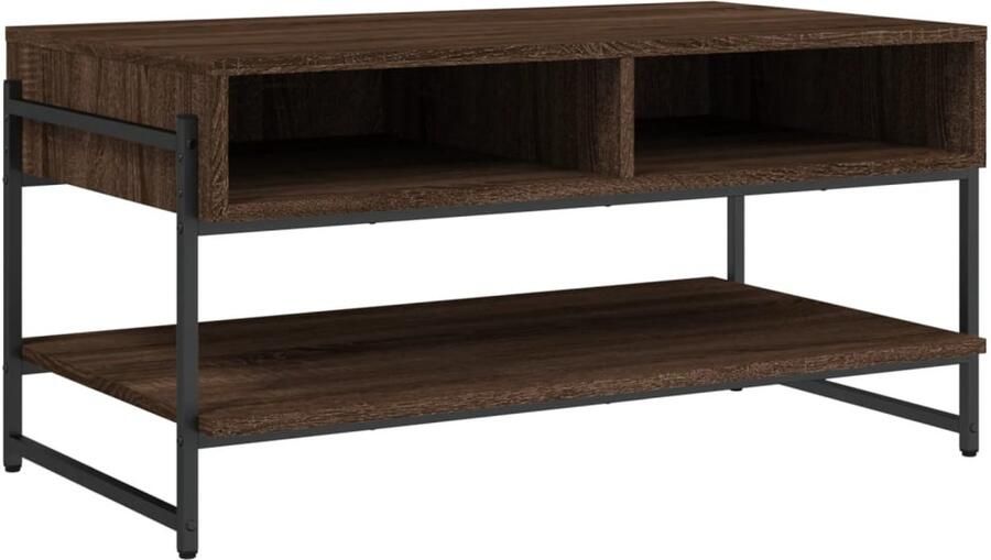 VidaXL Salontafel Salontafels Bijzettafel Tafeltje Salontafel 90x50x45 cm bewerkt hout bruin eikenkleur