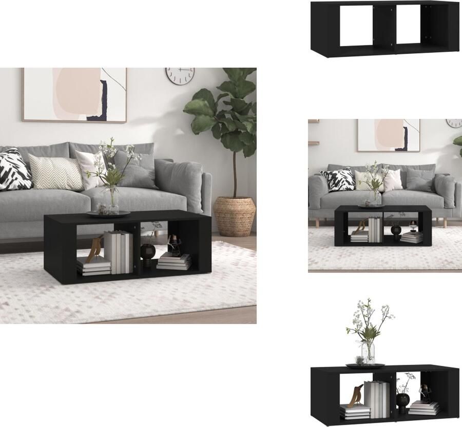 VidaXL Salontafel Salontafels Bijzettafel Woonkamertafel Salontafel 100x50x36 cm bewerkt hout zwart