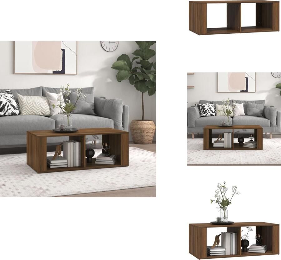 VidaXL Salontafel Salontafels Bijzettafel Woonkamertafel Salontafel 100x50x36 cm bewerkt hout bruineikenkleurig