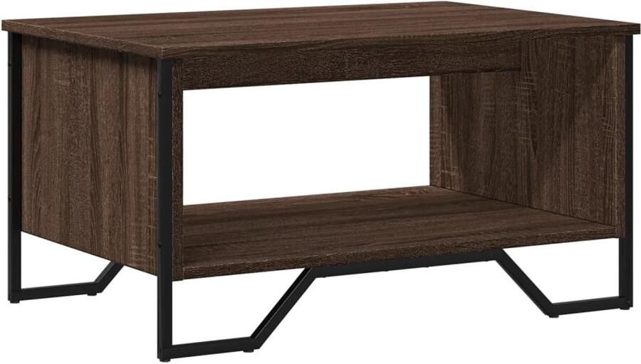 VidaXL Salontafel Salontafels Bijzettafel Woonkamertafel Salontafel 75x51x40 cm bewerkt hout bruin eikenkleur