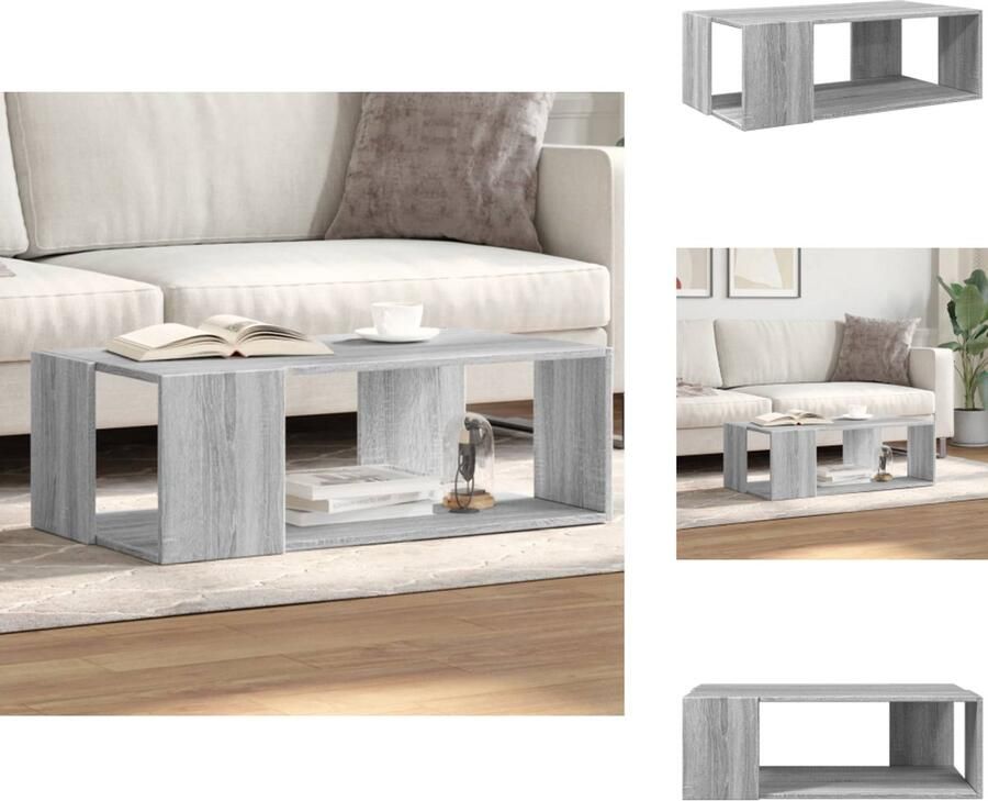 VidaXL Salontafel Salontafels Bijzettafel Woonkamertafel Salontafel 89 5x48x30 cm bewerkt hout grijs sonoma eikenkleurig