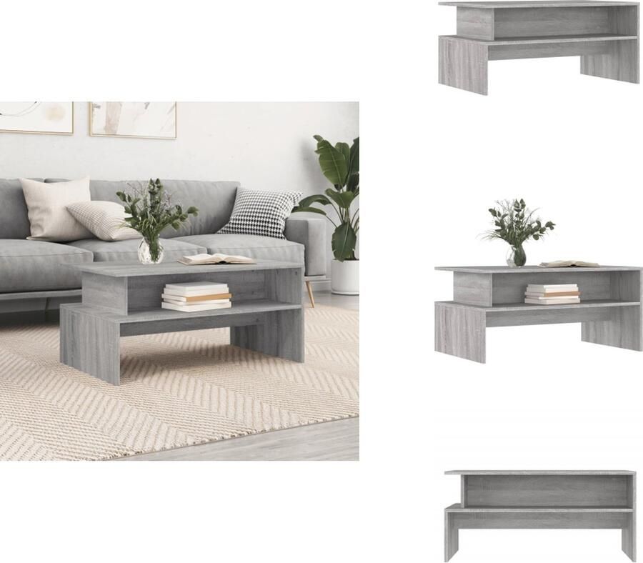 VidaXL Salontafel Salontafels Bijzettafel Woonkamertafel Salontafel 90x55x42 5 cm bewerkt hout grijs sonoma eikenkleur