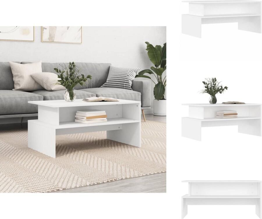 VidaXL Salontafel Salontafels Bijzettafel Woonkamertafel Salontafel 90x55x42 5 cm bewerkt hout wit