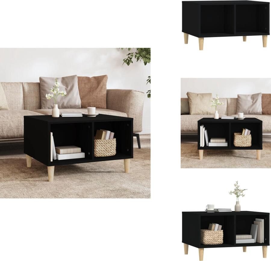 VidaXL Salontafel Salontafels Bijzettafels Bijzettafeltje Salontafel 60x50x36-5 cm bewerkt hout zwart