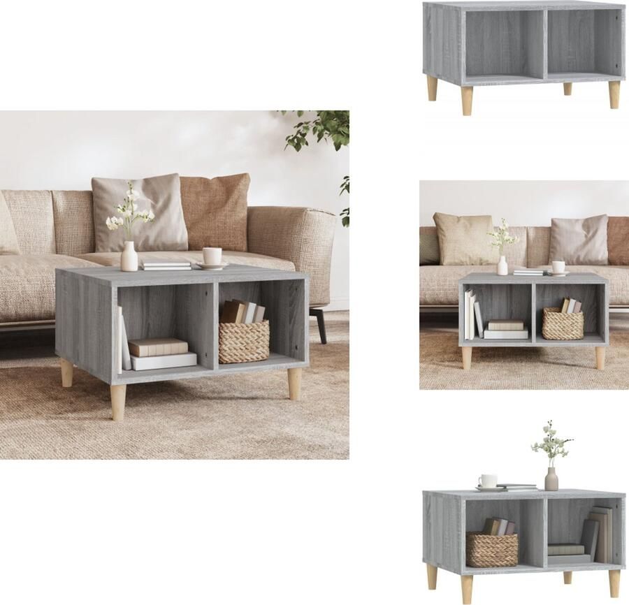 VidaXL Salontafel Salontafels Bijzettafels Bijzettafeltje Salontafel 60x50x36 5 cm bewerkt hout grijs