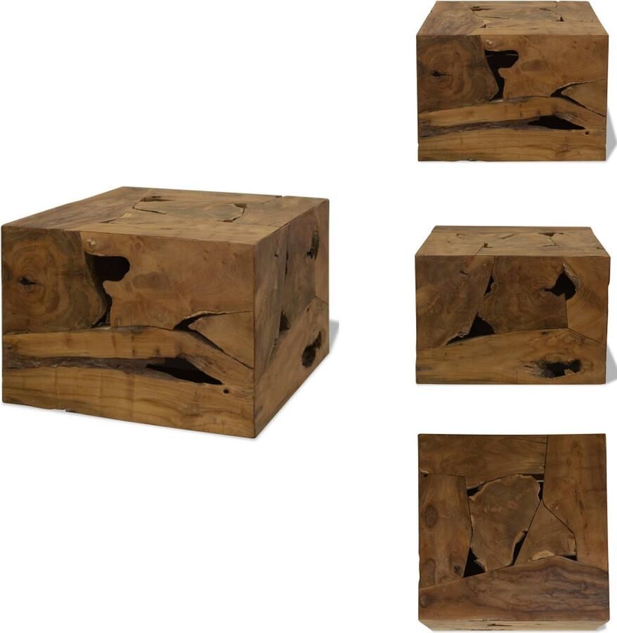 VidaXL Salontafel Salontafels Bijzettafeltje Bijzettafels Salontafel 50x50x35 cm echt teakhout bruin