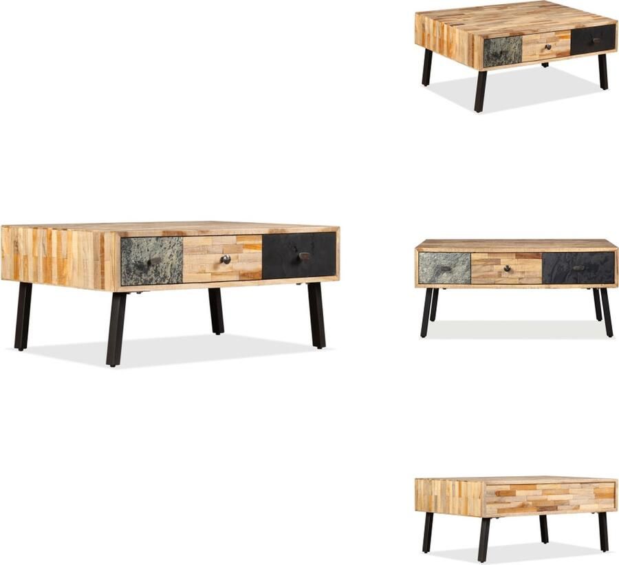 VidaXL Salontafel Salontafels Bijzettafeltje Bijzettafels Salontafel 90x65x40 cm massief gerecycled teakhout