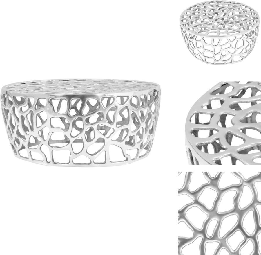 VidaXL Salontafel Salontafels Bijzettafeltje Bijzettafeltjes Salontafel 70x30 cm gegoten aluminium zilverkleurig