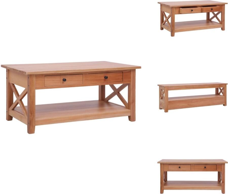 VidaXL Salontafel Salontafels Houten Salontafel Houten Salontafels Banktafel Salontafel 100x55x46 cm massief mahoniehout