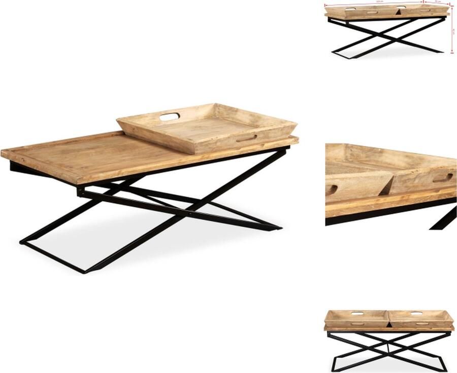 VidaXL Salontafel Salontafels Houten Salontafel Houten Salontafels Salontafel 110x55x42 cm massief mangohout