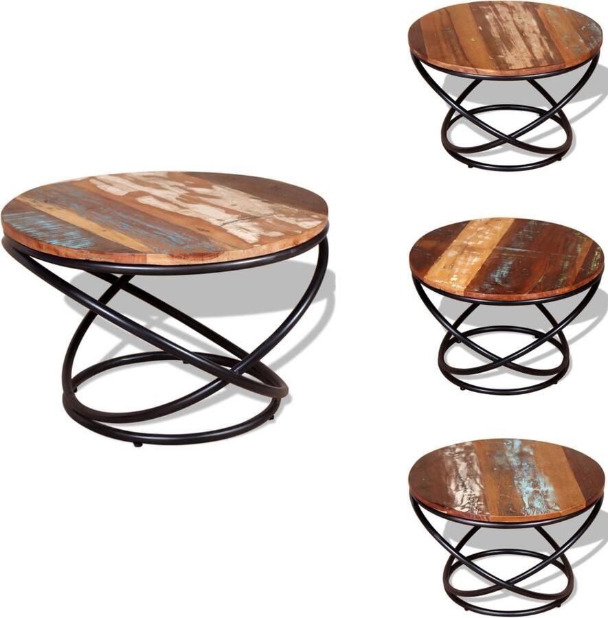 VidaXL Salontafel Salontafels Houten Salontafel Houten Salontafels Salontafel 60x60x40 cm massief gerecycled hout
