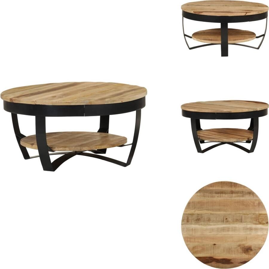 VidaXL Salontafel Salontafels Houten Salontafel Houten Salontafels Salontafel 65x32 cm massief ruw mangohout