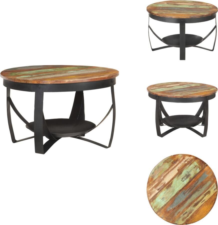 VidaXL Salontafel Salontafels Houten Salontafel Houten Salontafels Salontafel Ø 68x43 cm massief gerecycled hout