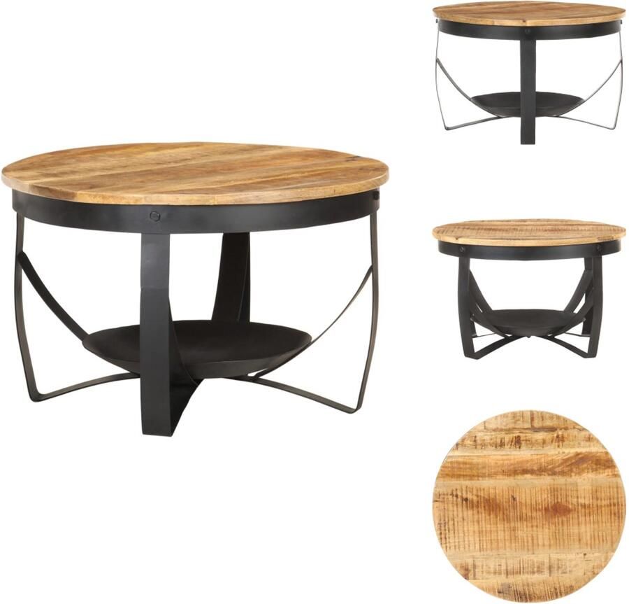VidaXL -Salontafel-Ø-68x43-cm-ruw-mangohout