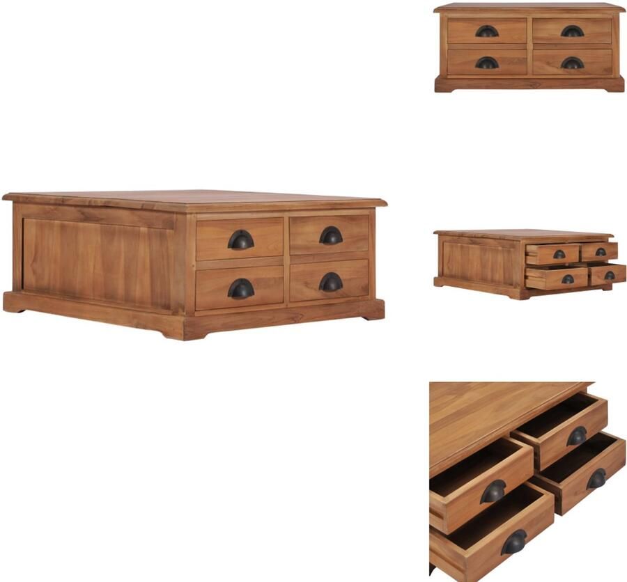 VidaXL Salontafel Salontafels Houten Salontafel Houten Salontafels Salontafel 68x68x30 cm massief teakhout