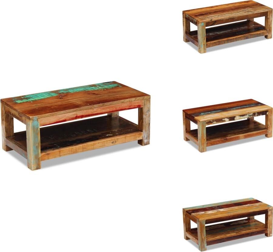 VidaXL Salontafel Salontafels Houten Salontafel Houten Salontafels Salontafel 90x45x35 cm massief gerecycled hout