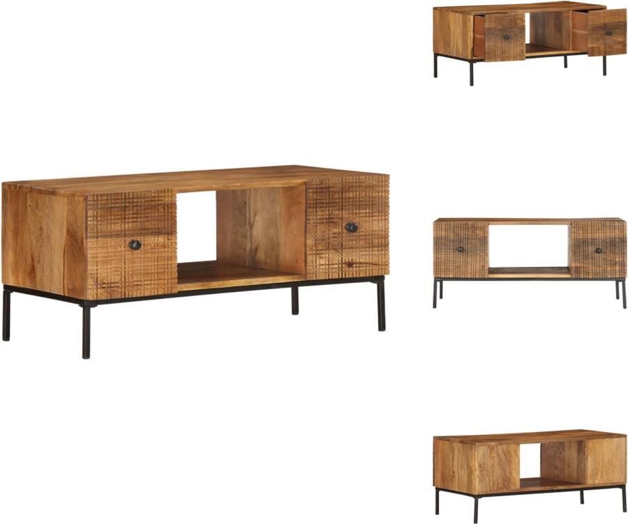 VidaXL Salontafel Salontafels Houten Salontafel Houten Salontafels Salontafel 90x45x40 cm massief mangohout - Foto 2