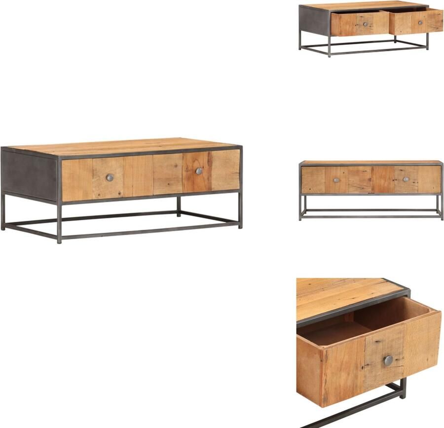 VidaXL Salontafel Salontafels Houten Salontafel Houten Salontafels Salontafel 90x50x35 cm massief gerecycled hout