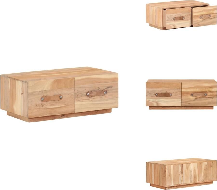 VidaXL Salontafel Salontafels Houten Salontafel Houten Salontafels Salontafel 90x50x35 cm massief gerecycled hout - Foto 2