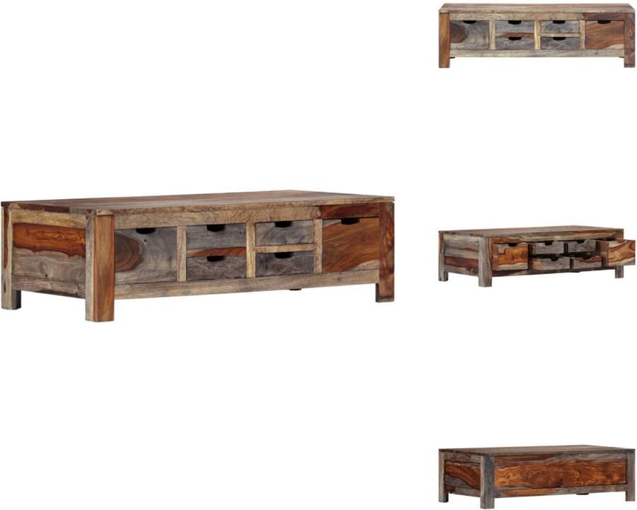 VidaXL Salontafel Salontafels Koffie Tafel Koffie Tafels Salontafel 100x50x30 cm massief sheeshamhout grijs