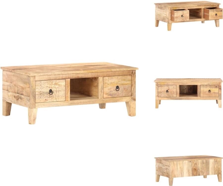 VidaXL Salontafel Salontafels Koffie Tafel Koffie Tafels Salontafel 100x55x40 cm ruw mangohout