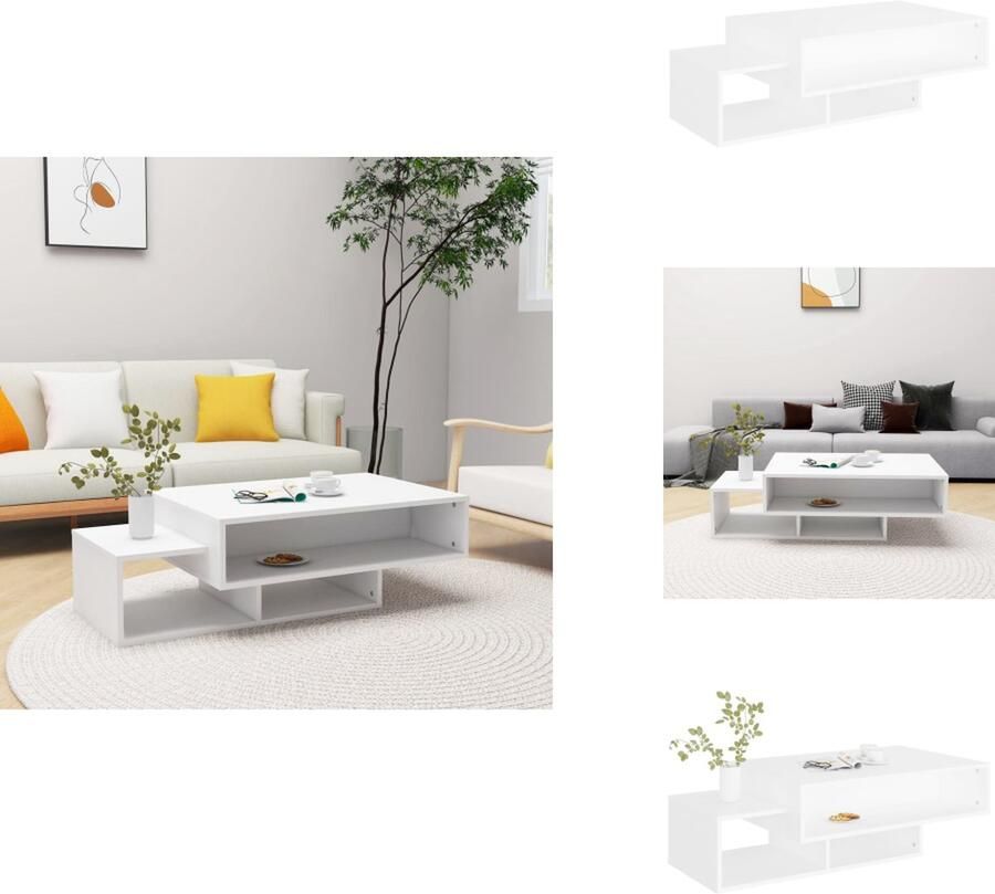 VidaXL Salontafel Salontafels Koffie Tafel Koffie Tafels Salontafel 105x55x32 cm bewerkt hout wit