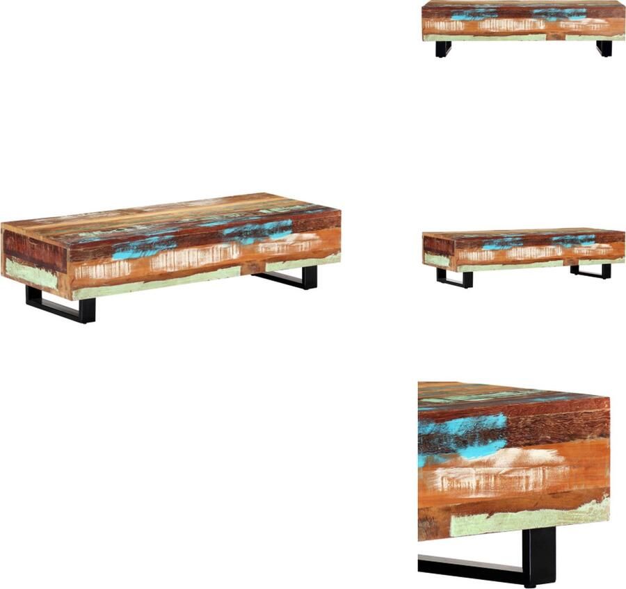 VidaXL Salontafel Salontafels Koffie Tafel Koffie Tafels Salontafel 120x50x30 cm massief gerecycled hout en staal