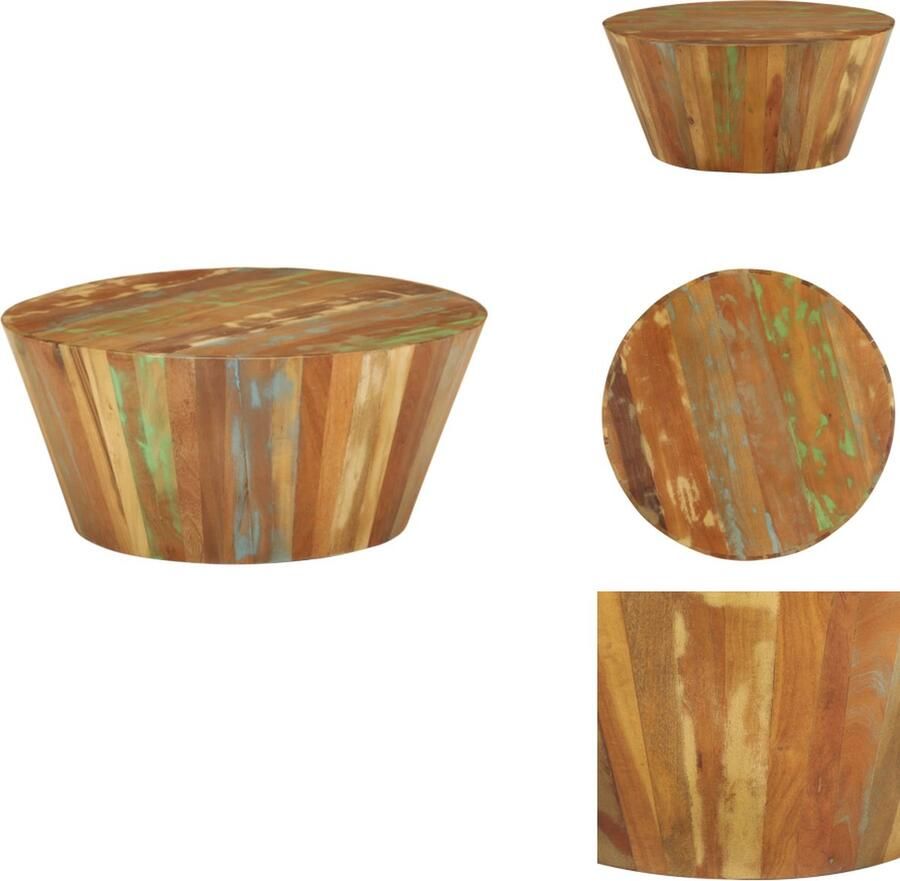 VidaXL Salontafel Salontafels Koffie Tafel Koffie Tafels Salontafel Ø65x31 cm massief gerecycled hout