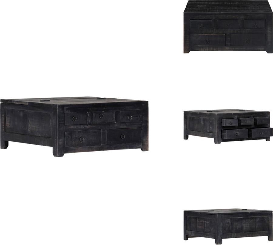 VidaXL Salontafel Salontafels Koffie Tafel Koffie Tafels Salontafel 65x65x30 cm massief mangohout zwart