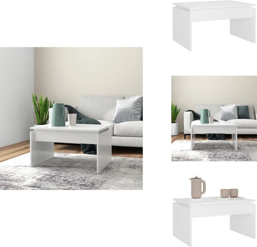 VidaXL Salontafel Salontafels Koffie Tafel Koffie Tafels Salontafel 68x50x38 cm bewerkt hout wit